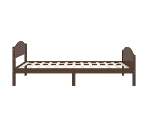 Estructura cama sin colchón madera pino marrón oscuro 90x200 cm