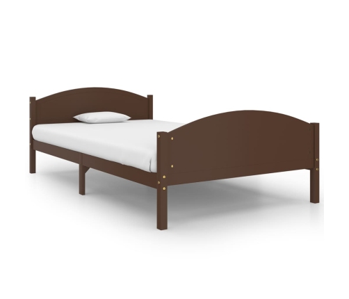 Estructura cama sin colchón madera pino marrón oscuro 120x200cm