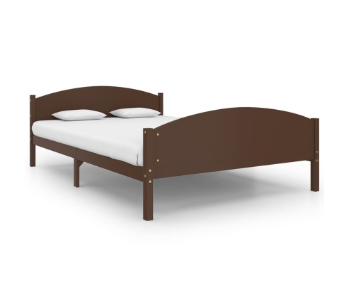 Estructura cama sin colchón madera pino marrón oscuro 140x200cm