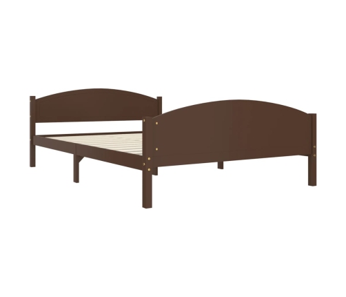 Estructura cama sin colchón madera pino marrón oscuro 140x200cm
