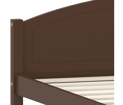 Estructura cama sin colchón madera pino marrón oscuro 140x200cm