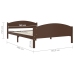Estructura cama sin colchón madera pino marrón oscuro 140x200cm