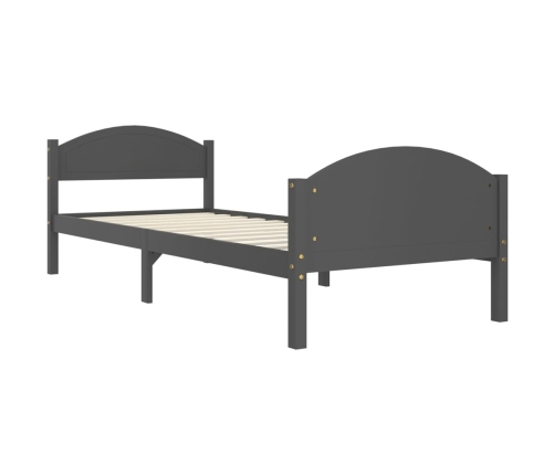 Estructura cama sin colchón madera pino gris oscuro 90x200 cm