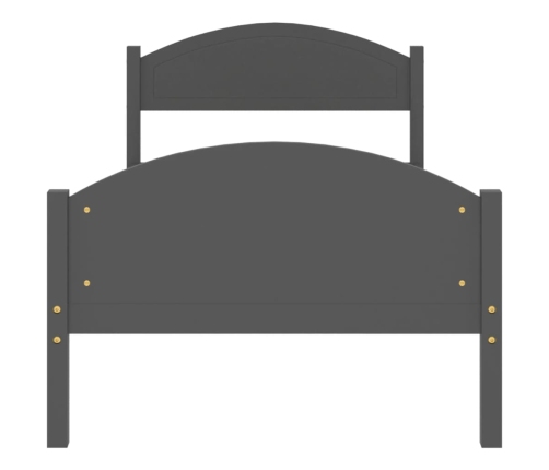 Estructura cama sin colchón madera pino gris oscuro 90x200 cm