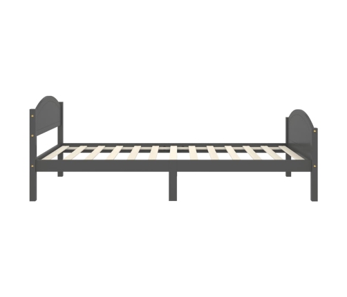 Estructura cama sin colchón madera pino gris oscuro 90x200 cm