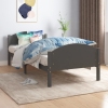 Estructura cama sin colchón madera pino gris oscuro 90x200 cm