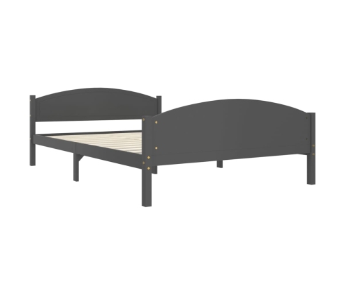 Estructura de cama madera maciza de pino gris oscuro 140x200 cm