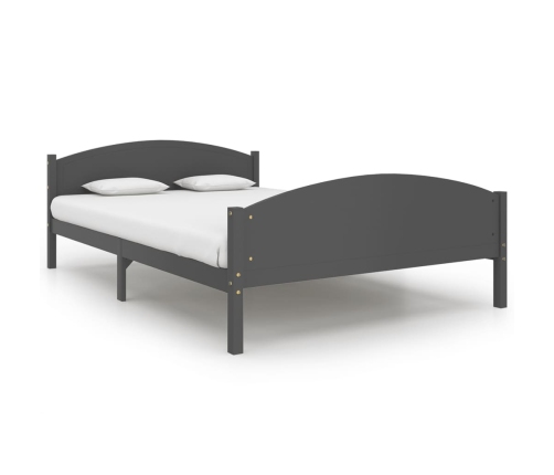Estructura cama sin colchón madera pino gris oscuro 160x200 cm