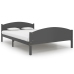 Estructura cama sin colchón madera pino gris oscuro 160x200 cm