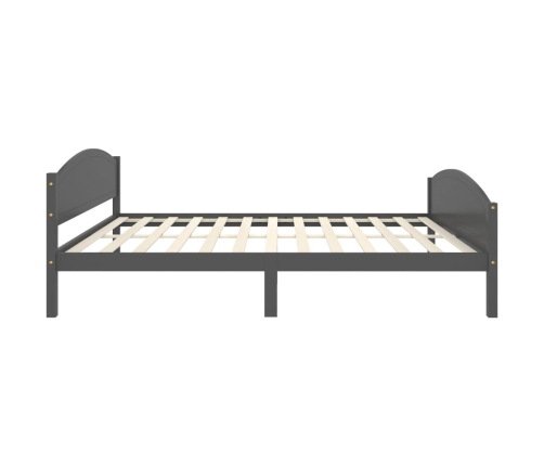 Estructura cama sin colchón madera pino gris oscuro 160x200 cm