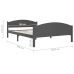 Estructura cama sin colchón madera pino gris oscuro 160x200 cm