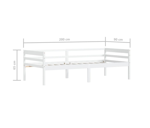 Estructura de cama sin colchón madera de pino blanco 90x200 cm