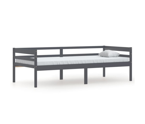 Estructura de cama madera maciza pino gris oscuro 90x200 cm