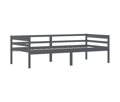 Estructura de cama madera maciza pino gris oscuro 90x200 cm