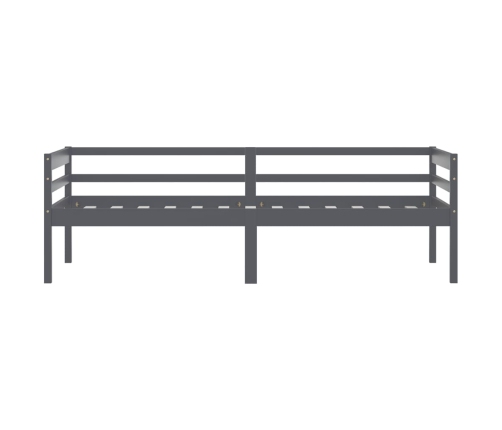 Estructura de cama madera maciza pino gris oscuro 90x200 cm