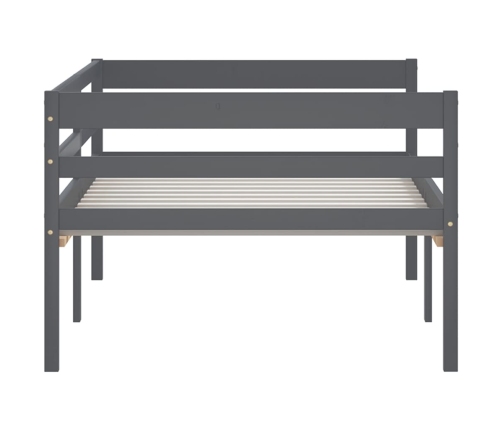 Estructura de cama madera maciza pino gris oscuro 90x200 cm