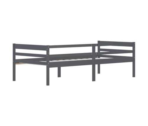 Estructura de cama madera maciza pino gris oscuro 90x200 cm