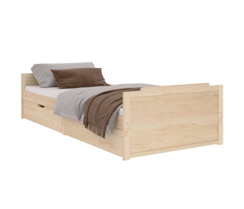 vidaXL Estructura de cama con cajones madera maciza de pino 90x200 cm