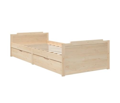 vidaXL Estructura de cama con cajones madera maciza de pino 90x200 cm