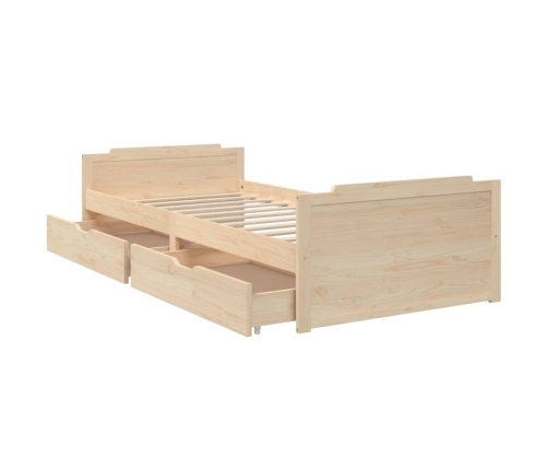 vidaXL Estructura de cama con cajones madera maciza de pino 90x200 cm