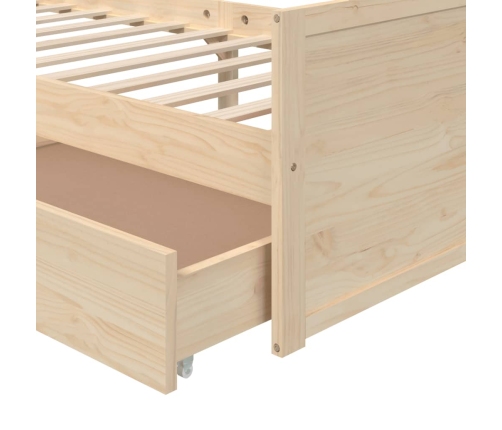 vidaXL Estructura de cama con cajones madera maciza de pino 90x200 cm