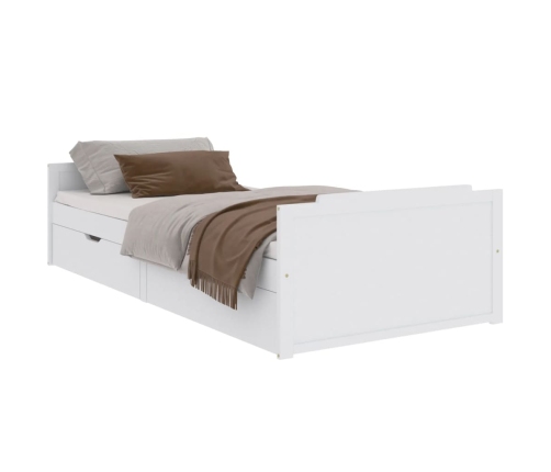 Estructura de cama sin colchón madera de pino blanca 90x200 cm