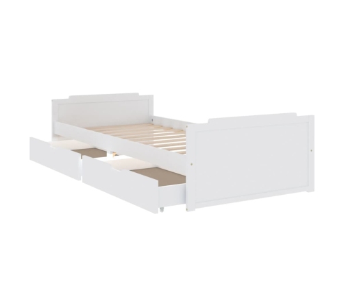 Estructura de cama sin colchón madera de pino blanca 90x200 cm