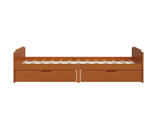 Estructura cama cajones madera maciza de pino marrón 90x200 cm