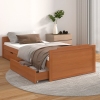 Estructura cama cajones madera maciza de pino marrón 90x200 cm