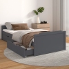 vidaXL Estructura cama con cajones madera maciza de pino gris 90x200cm