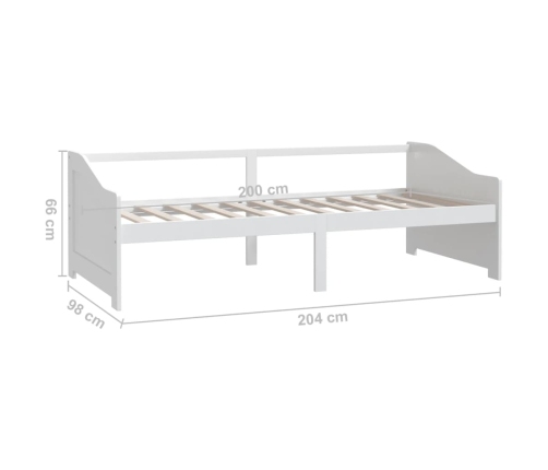 Sofá cama de 3 plazas sin colchón blanco 90x200 cm