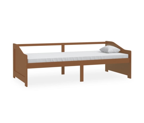 Sofá cama 3 plazas madera maciza de pino marrón miel 90x200 cm