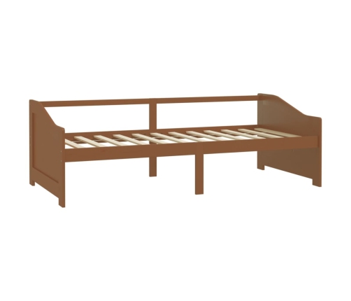 Sofá cama 3 plazas madera maciza de pino marrón miel 90x200 cm