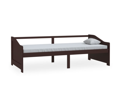 Sofá cama 3 plazas madera maciza pino marrón oscuro 90x200 cm