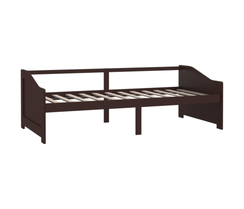 Sofá cama 3 plazas madera maciza pino marrón oscuro 90x200 cm