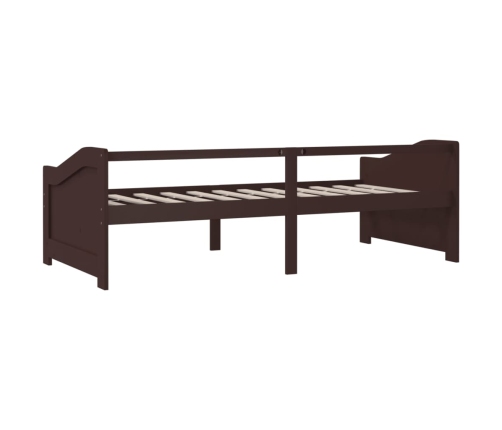 Sofá cama 3 plazas madera maciza pino marrón oscuro 90x200 cm