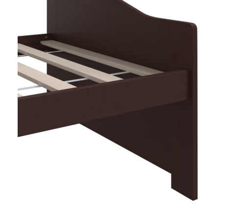 Sofá cama 3 plazas madera maciza pino marrón oscuro 90x200 cm