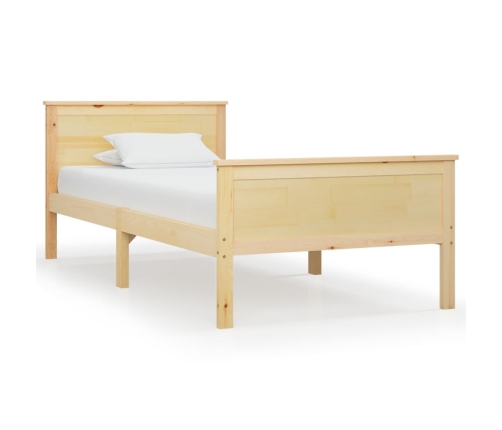 Estructura de cama sin colchón madera maciza de pino 90x200 cm