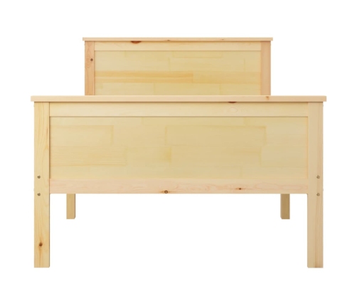 Estructura de cama sin colchón madera maciza de pino 90x200 cm