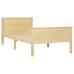 Estructura de cama sin colchón madera maciza de pino 90x200 cm