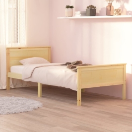 Estructura de cama sin colchón madera maciza de pino 90x200 cm