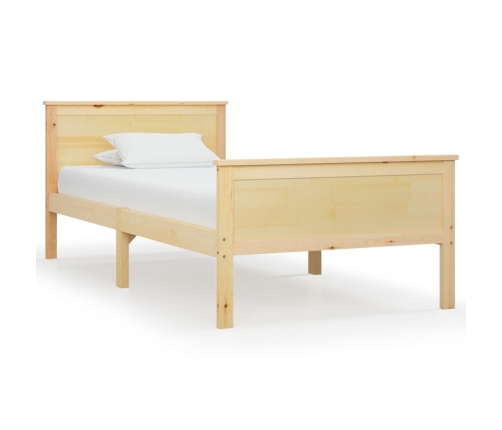 Estructura de cama sin colchón madera maciza de pino 100x200 cm