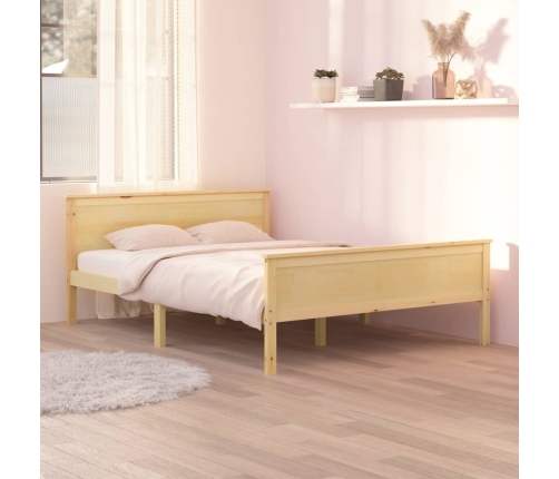 Estructura de cama sin colchón madera maciza de pino 140x200 cm