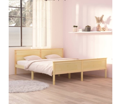 Estructura de cama sin colchón madera maciza de pino 180x200 cm