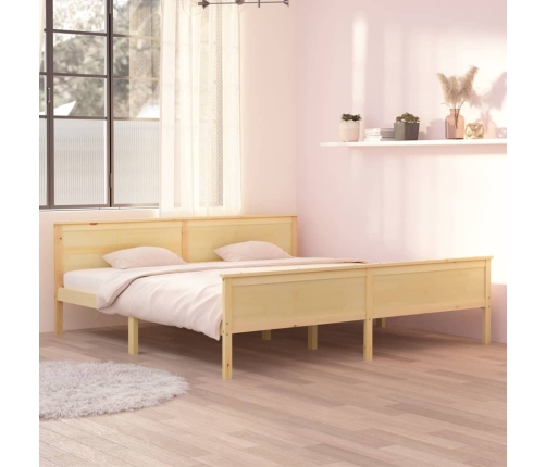 Estructura de cama sin colchón madera maciza de pino 200x200 cm