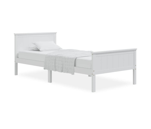 vidaXL Estructura de cama de madera maciza de pino blanco 100x200 cm