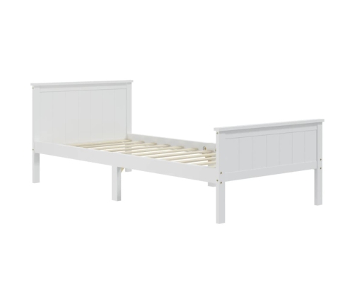 vidaXL Estructura de cama de madera maciza de pino blanco 100x200 cm