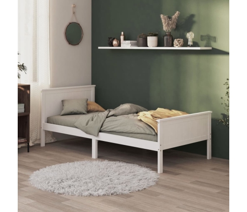 vidaXL Estructura de cama de madera maciza de pino blanco 100x200 cm