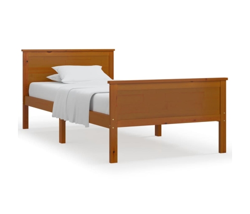 vidaXL Estructura de cama madera maciza pino marrón miel 100x200 cm