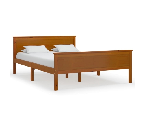 Estructura cama sin colchón madera pino marrón miel 120x200 cm